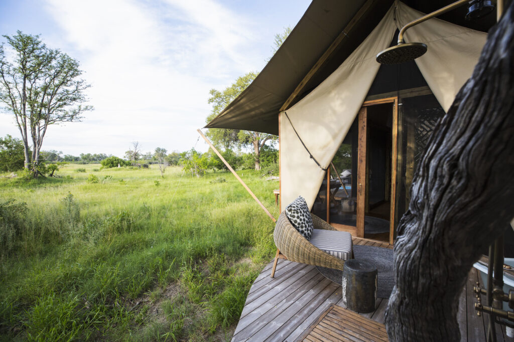 Luxury tented camp accommodation, Botswana